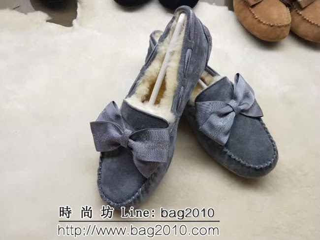 UGG 9023 新款毛毛 刺繡版 蝴蝶結 豆豆鞋 QZS2456